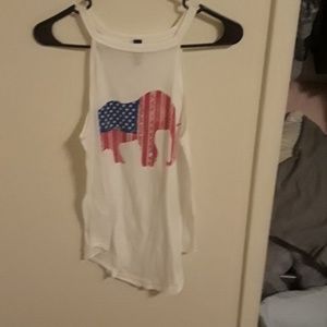 American flag elephant tank top